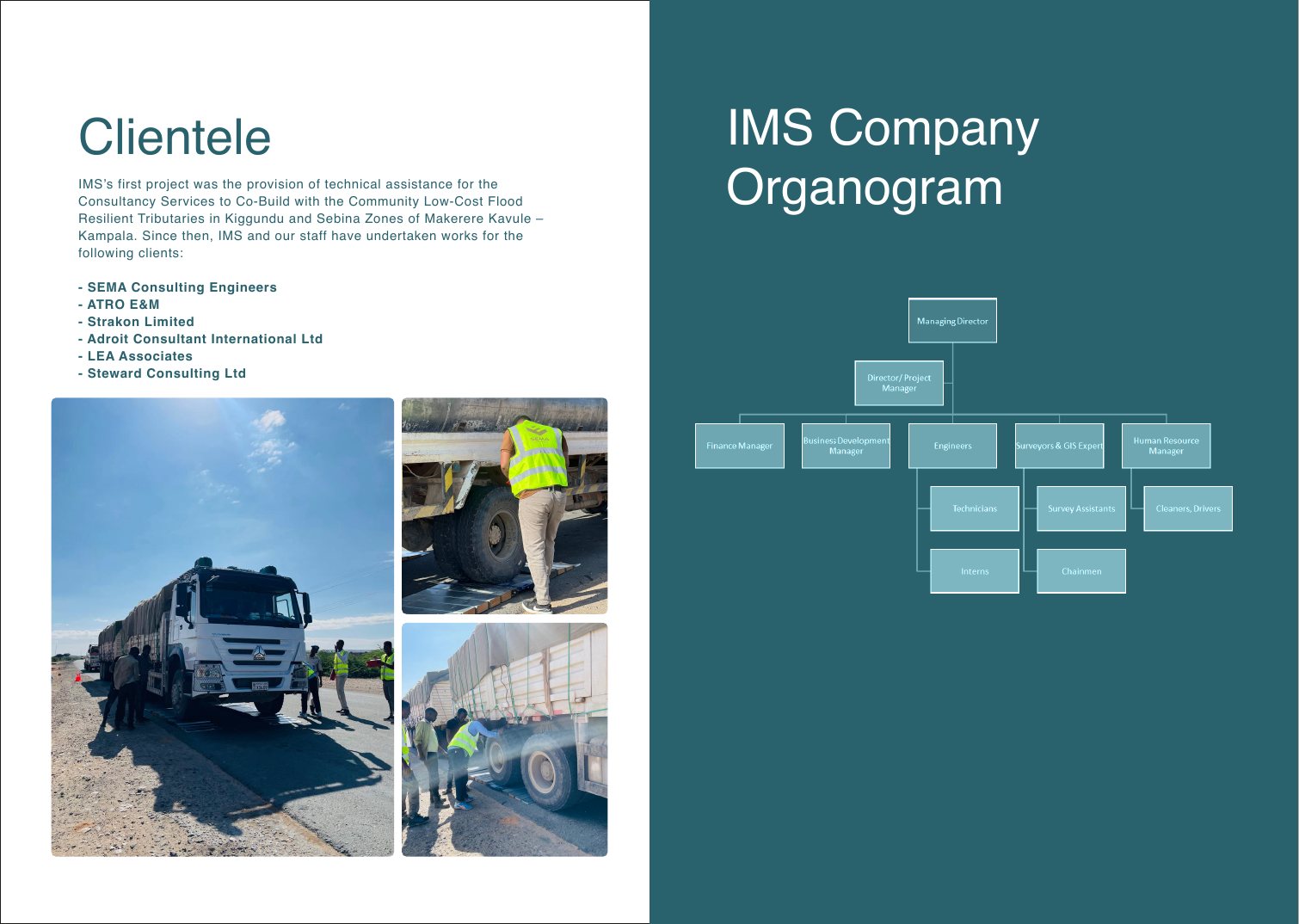 InfraMind Solutions company profile, clientele and organogram spread