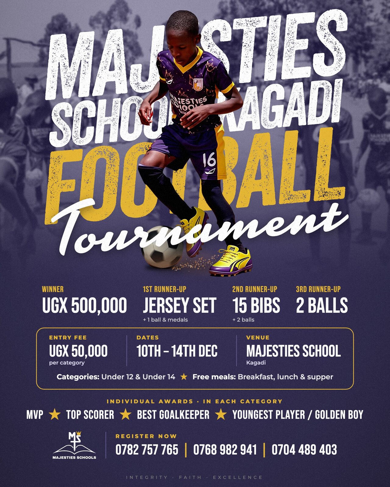 Majesties football tournament poster