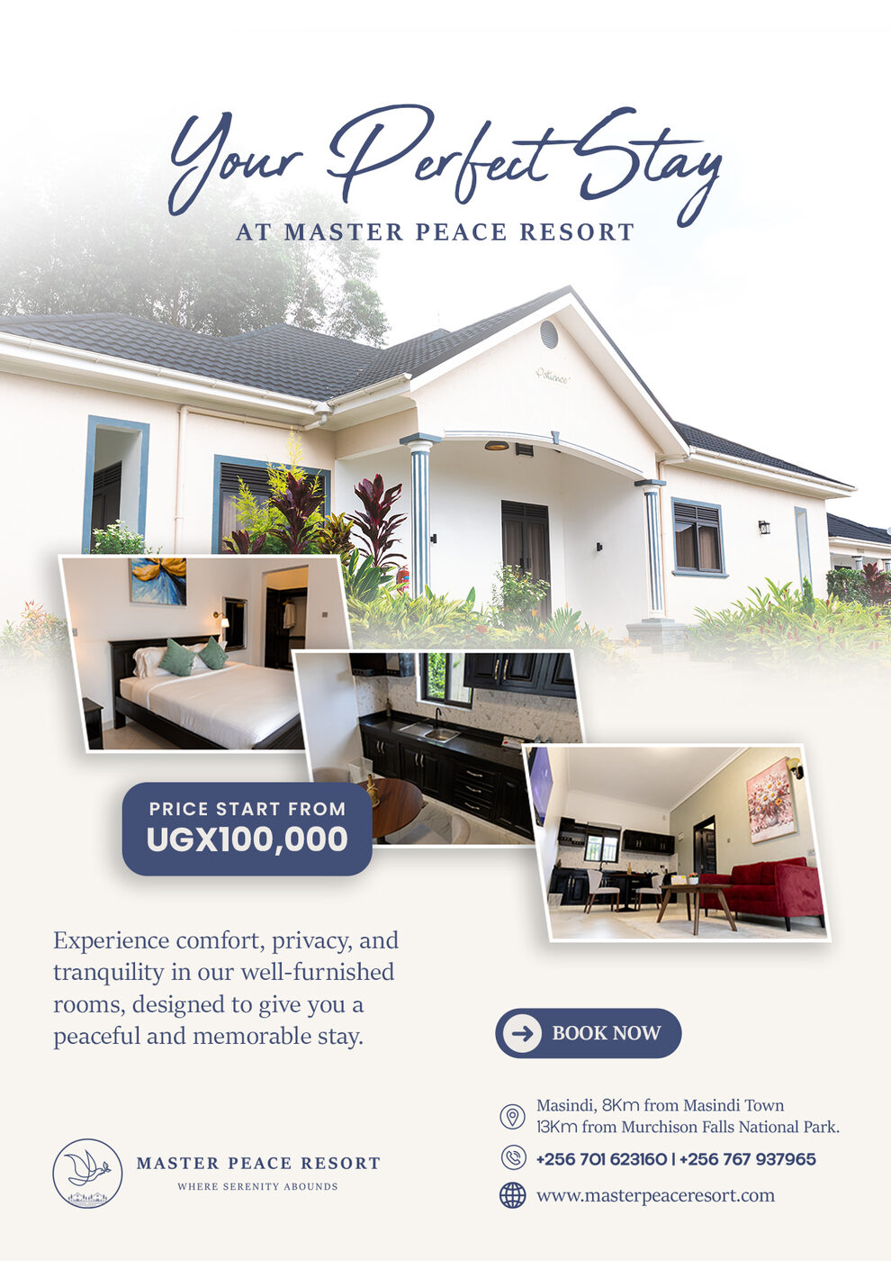 Master Peace Resort accommodation flyer