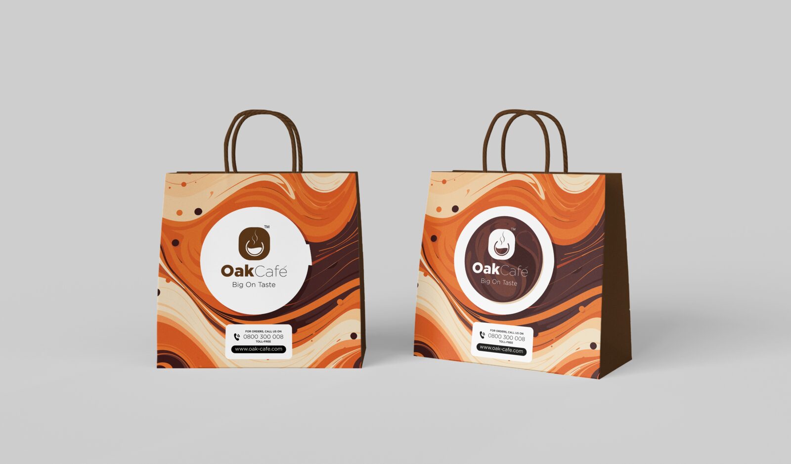 Oak Cafe delivery bags
