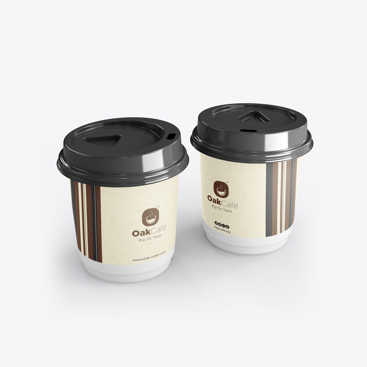 Oak Cafe coffee cups