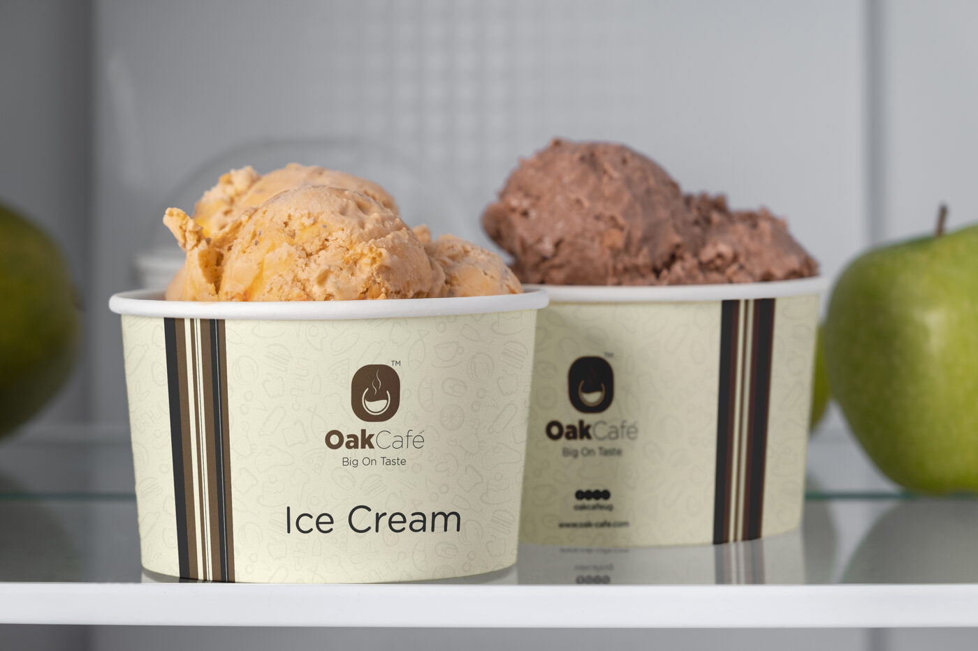 Oak Cafe ice cream tubs
