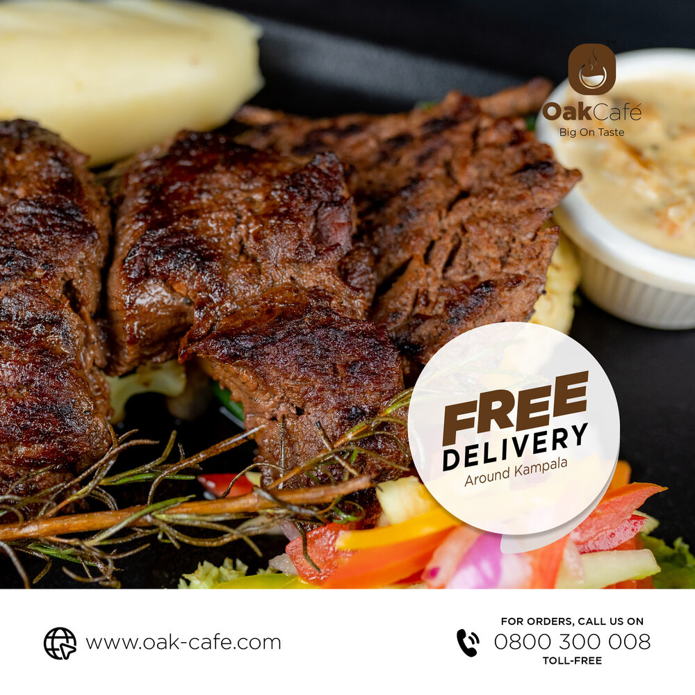 Oak Cafe social post: Free delivery campaign
