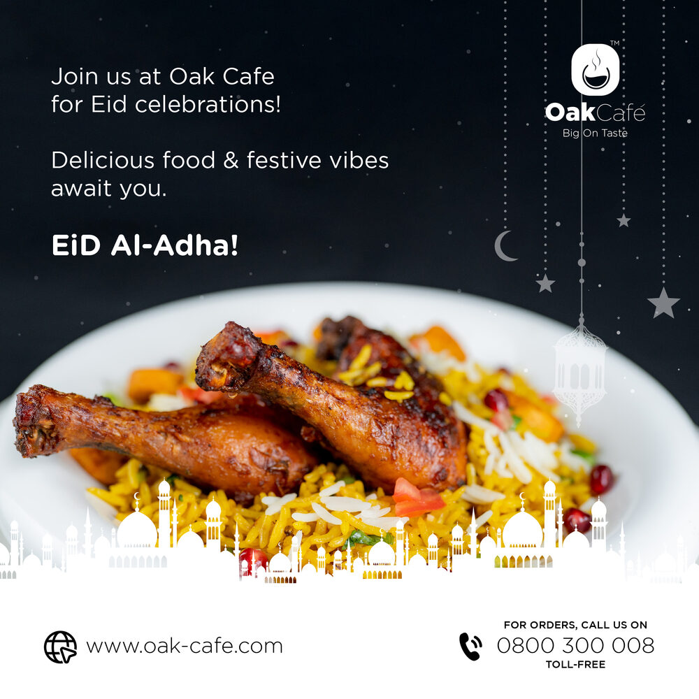 Oak Cafe social post: Eid dinner invite